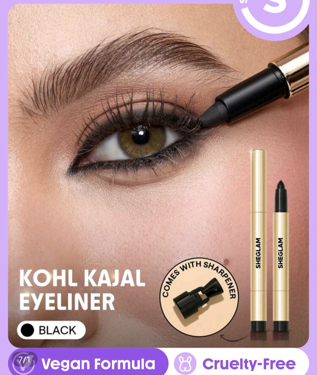 Enhance your eyes with SHEGLAM Kohl Kajal Eyeliner in classic black.🖤