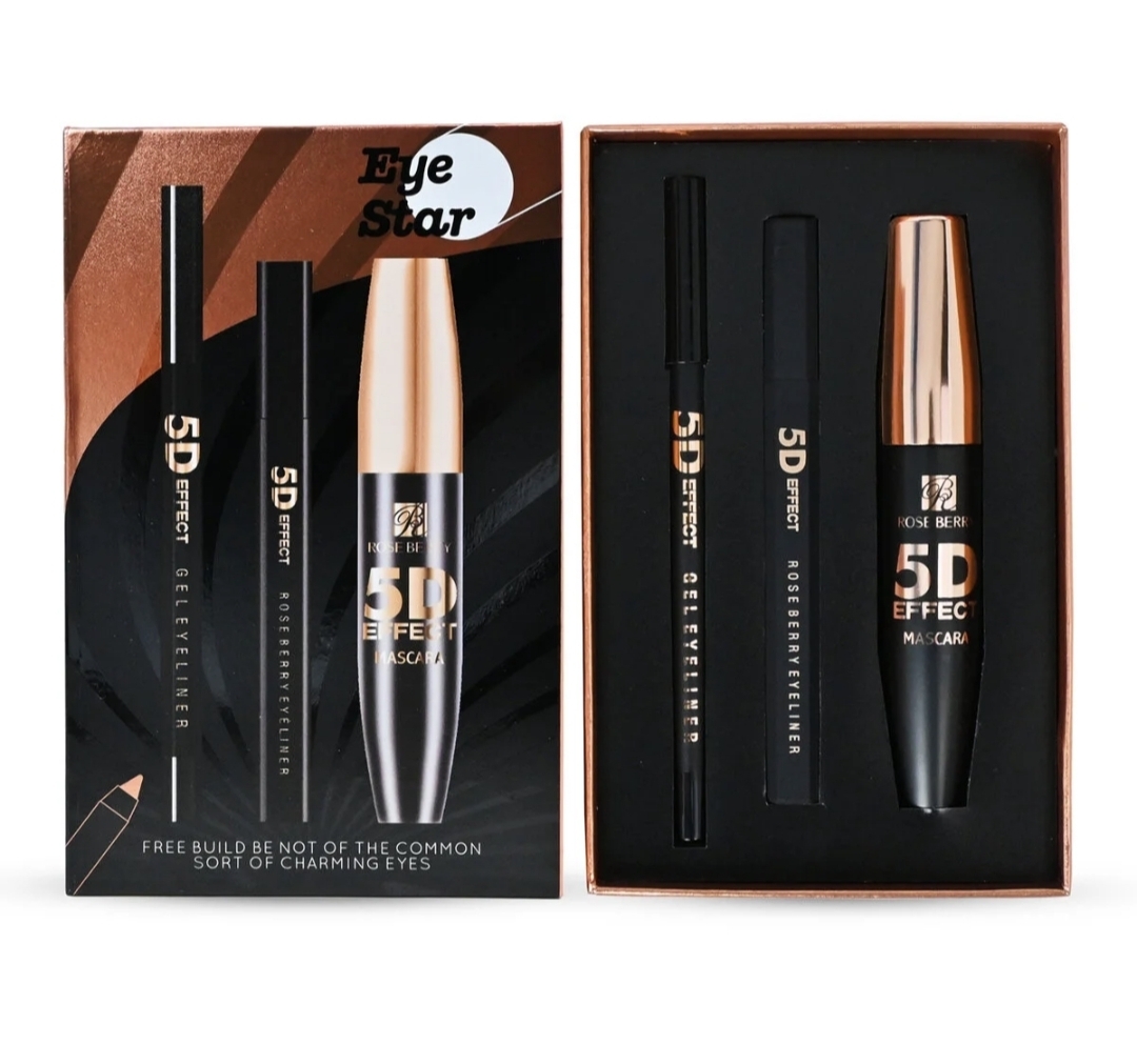 Rose Berry Eye Star 5D Effect Set (Mascara + Gel Eyeliner + Eyeliner Pen)🖤💋
